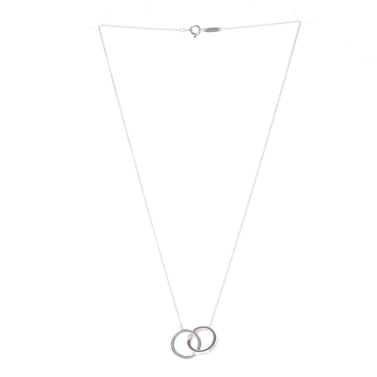 Tiffany Sterling Silver 1837 Interlocking Circles Pendant Necklace 3 of 9
