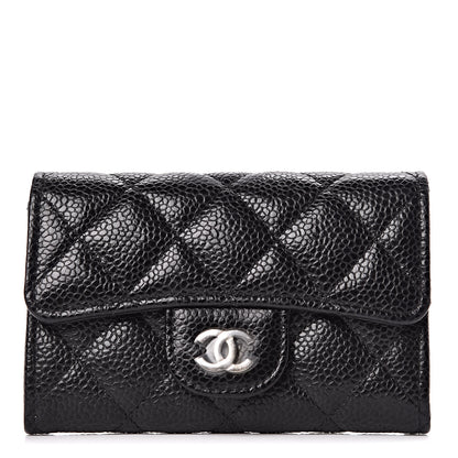 Chanel Caviar Quilted Flap Card Holder Wallet Black 1 of 11