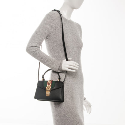 Gucci Calfskin Mini Sylvie Top Handle Bag Black 2 of 6