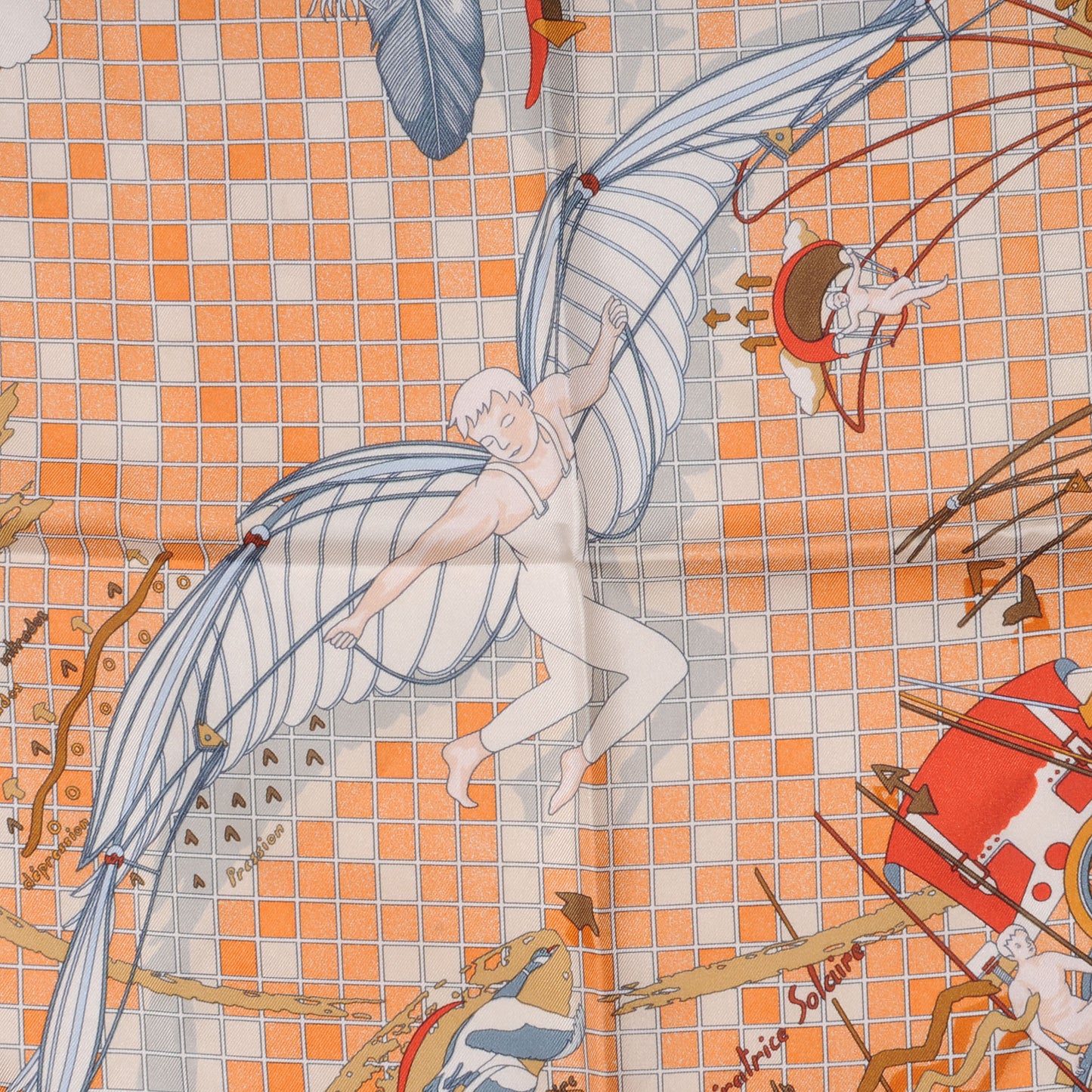 Silk Reves et Raisons Remiges de Fuite Pocket Square Scarf