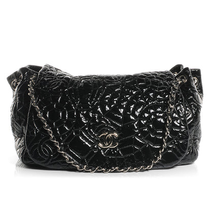 Chanel Vinyl Graphic Edge Accordion Flap Bag Black 1 of 7