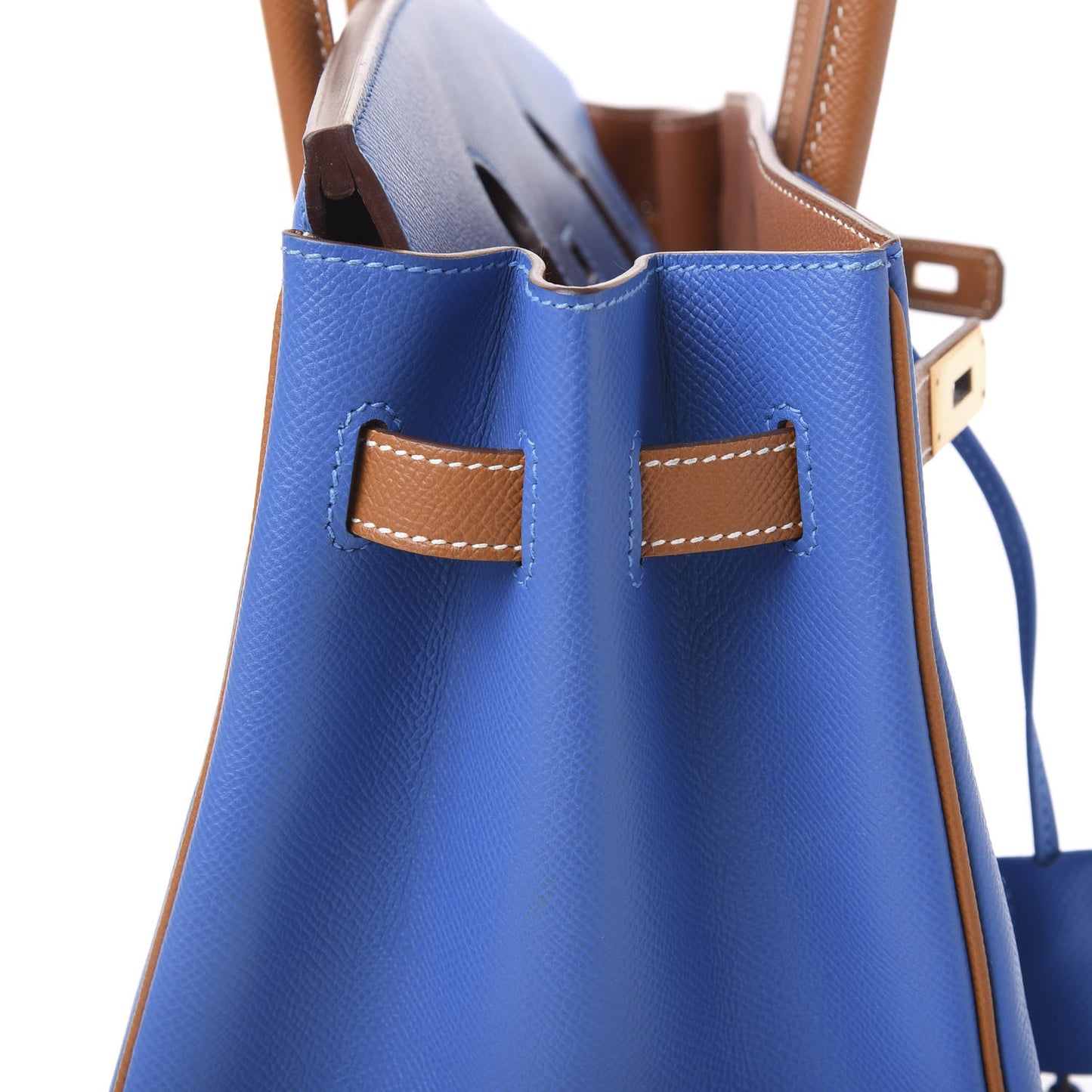 Epsom Horseshoe Birkin 35 Bleu Izmir Gold