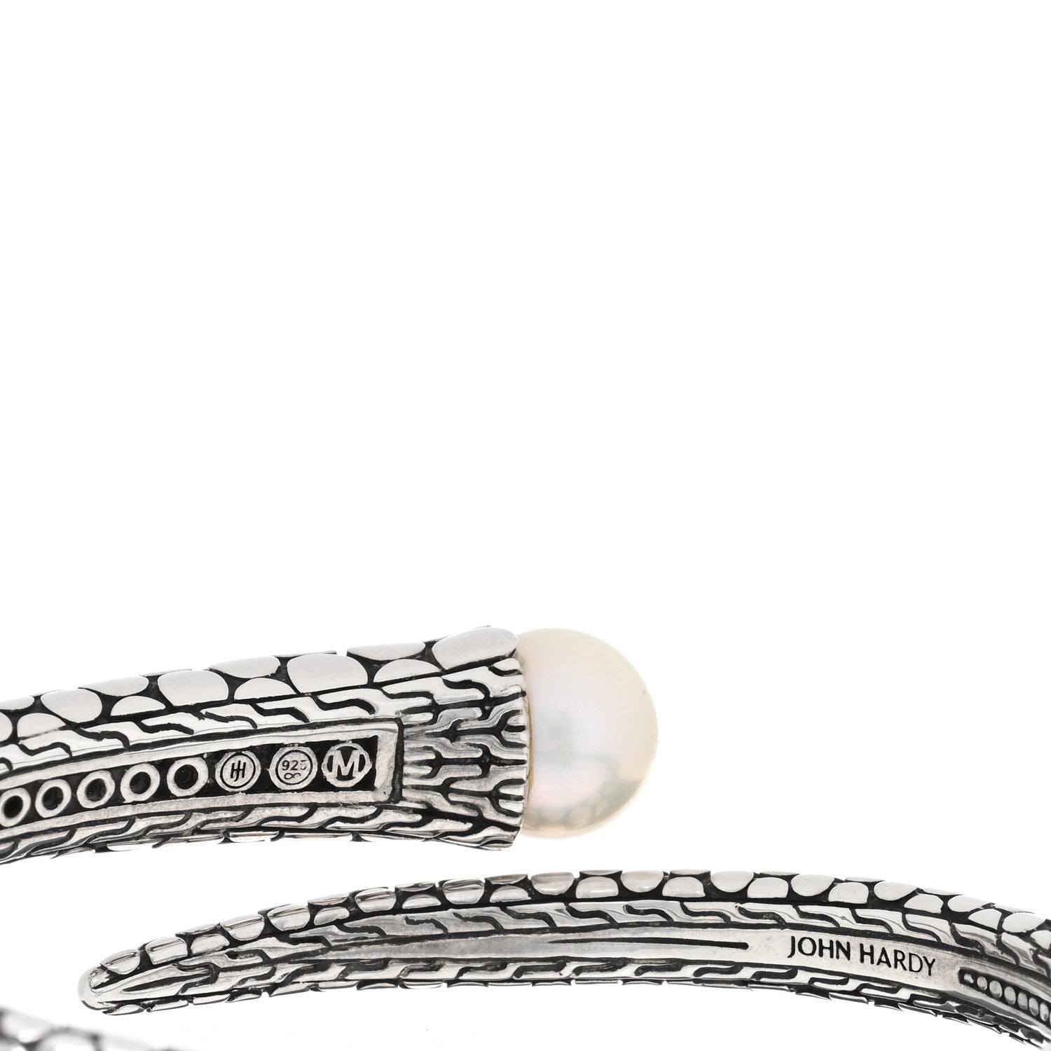 John Hardy Sterling Silver Diamond Pearl Dot Kick Cuff Bracelet 3 of 3