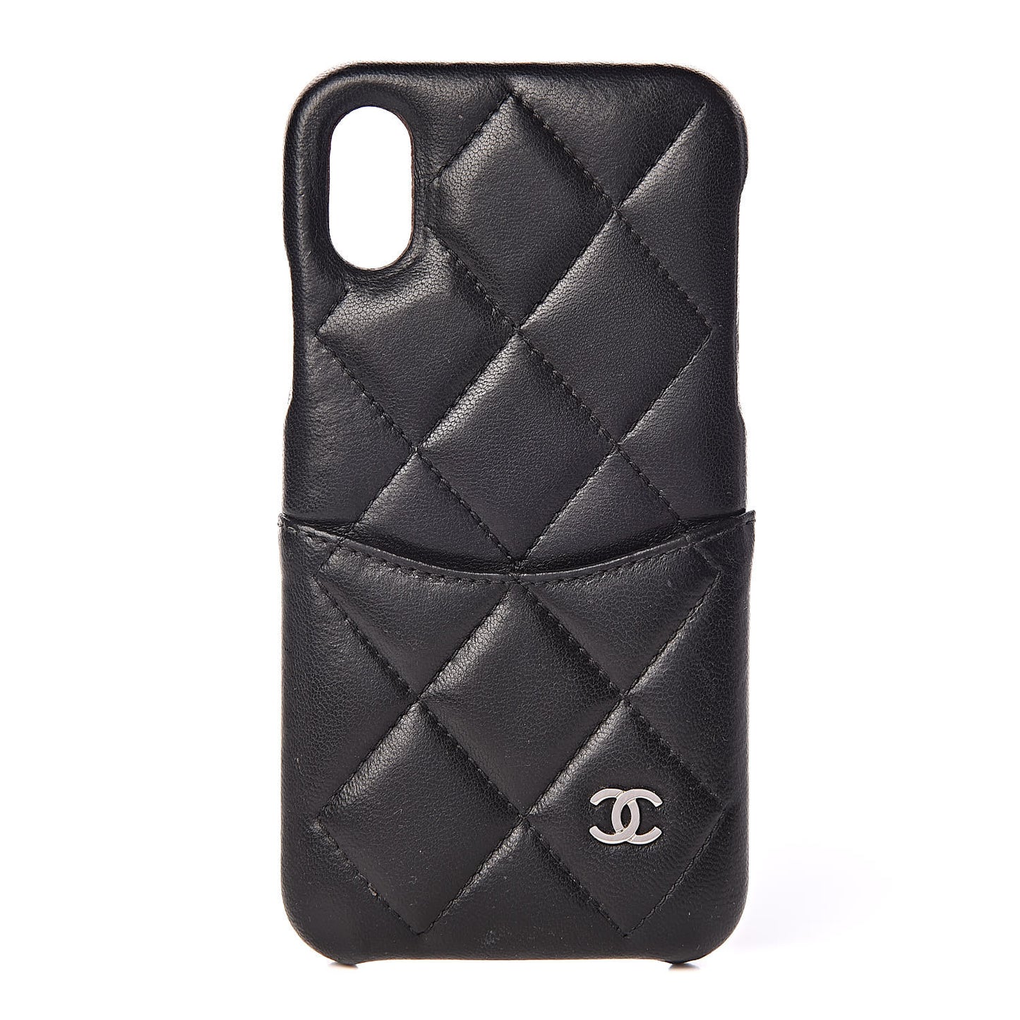 Lambskin Quilted iPhone X Case Black