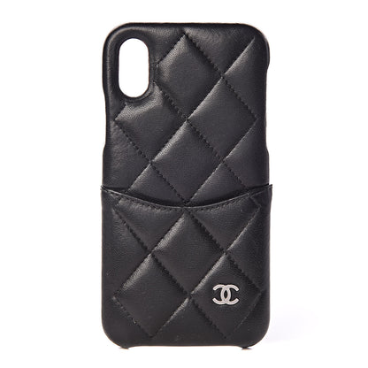 Chanel Lambskin Quilted iPhone X Case Black 1 of 7