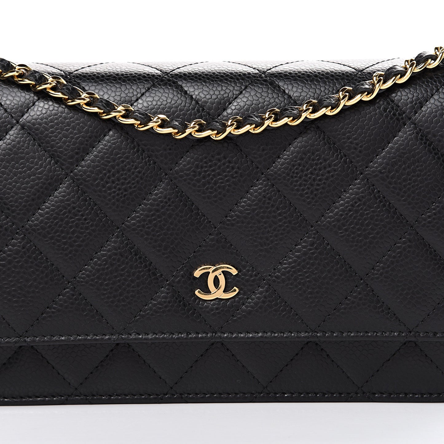 Caviar Quilted Wallet On Chain WOC Black