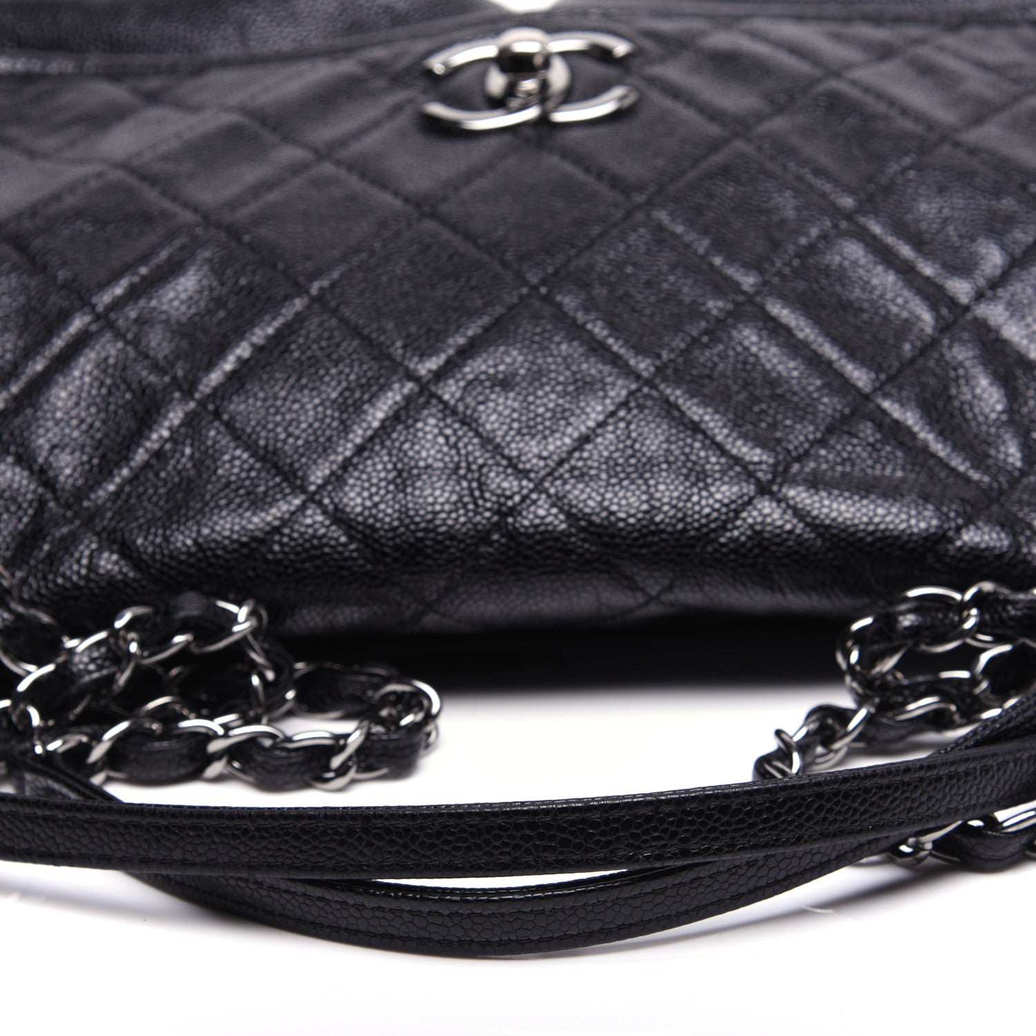Chanel Grained Calfskin Large Natural Beauty Flap Black 12 of 13