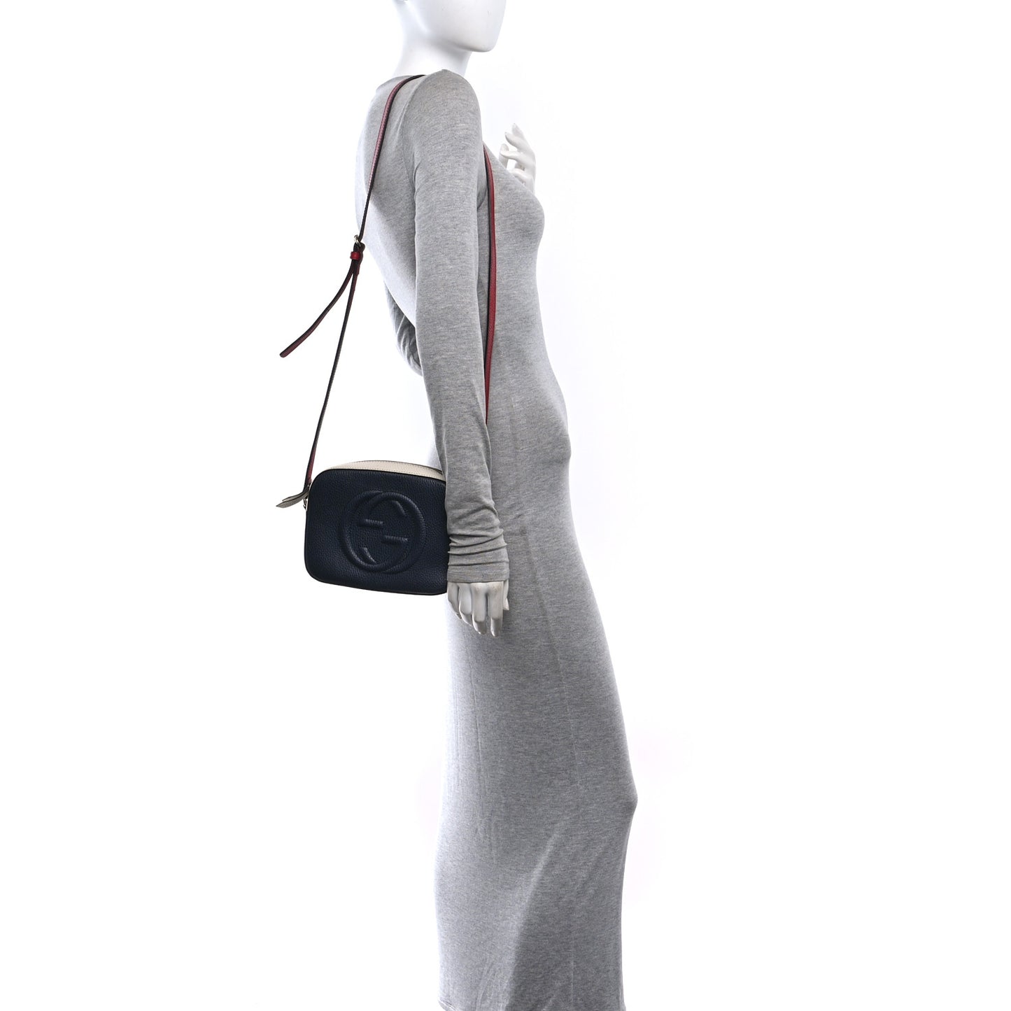 Dollar Calfskin Small Soho Disco Bag Blue Hibiscus Red Mystic White