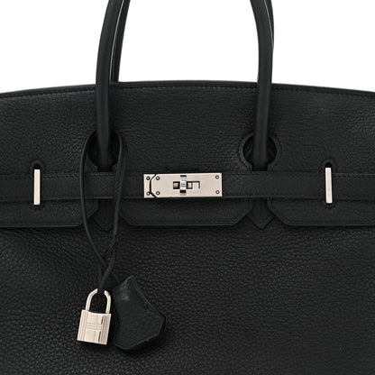 Hermes Taurillon Clemence Birkin 35 Black 8 of 12