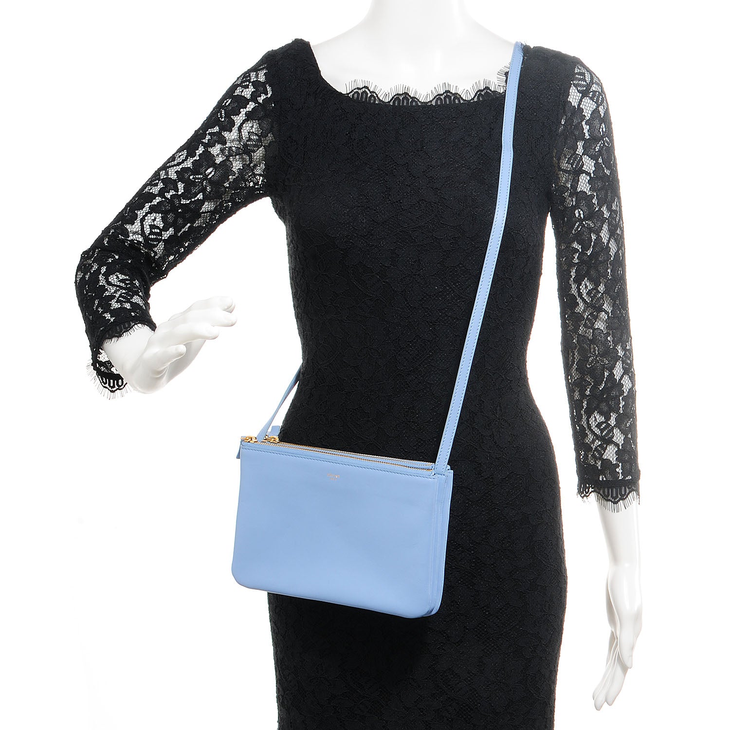 Celine Lambskin Small Trio Crossbody Bag Lavender 2 of 7