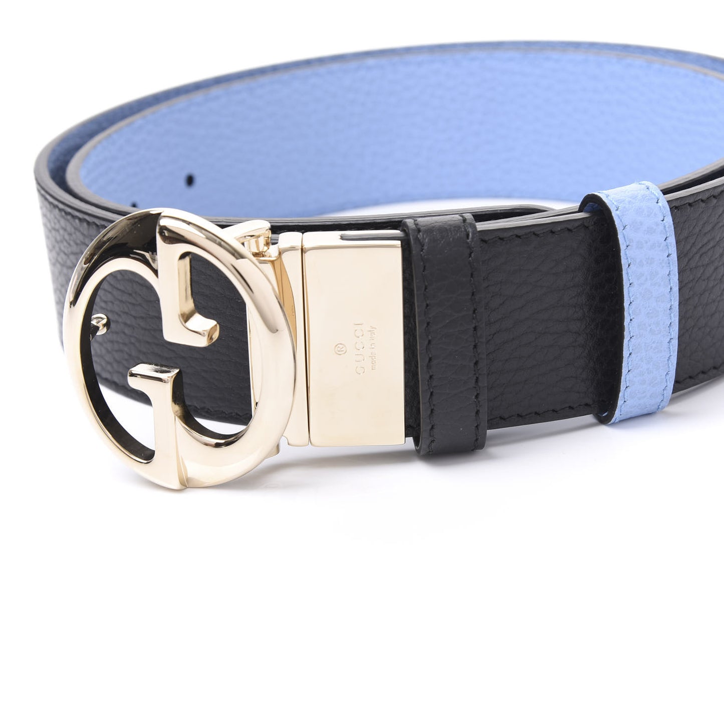 Dollar Calfskin 1973 Reversible Belt 95 38 Black Mineral Blue