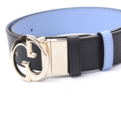 Gucci Dollar Calfskin 1973 Reversible Belt 95 38 Black Mineral Blue 3 of 7