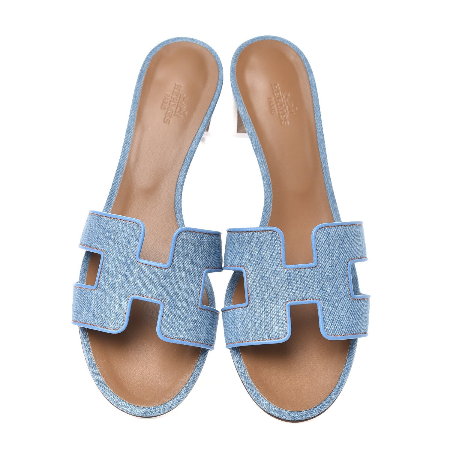 Hermes Denim Oasis Sandals 39 Bleu Clair 5 of 11