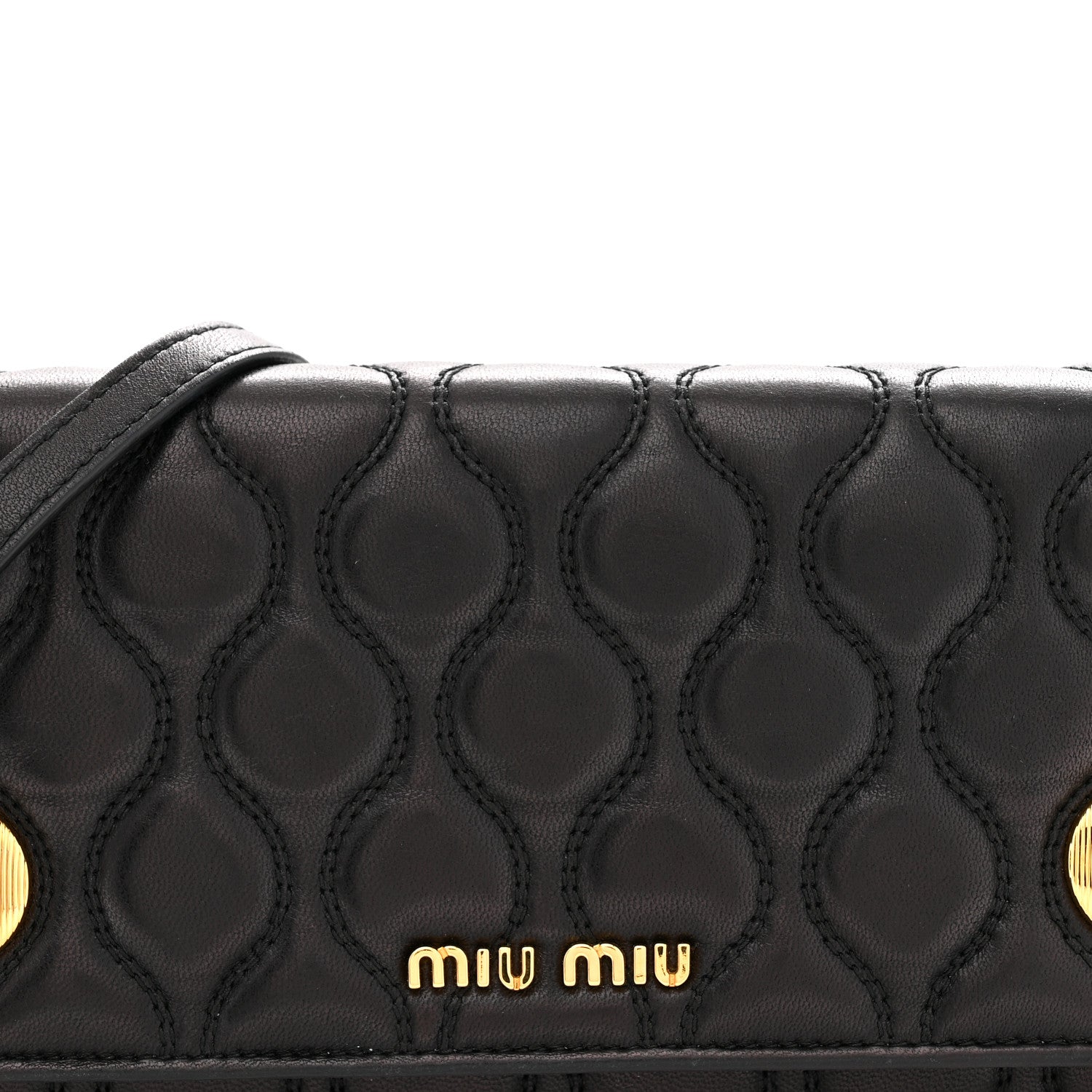 Miu Miu Nappa Padded Wallet On Chain Black 1894614 – FASHIONPHILE