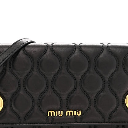 Miu Miu Nappa Padded Wallet On Chain Black 7 of 11