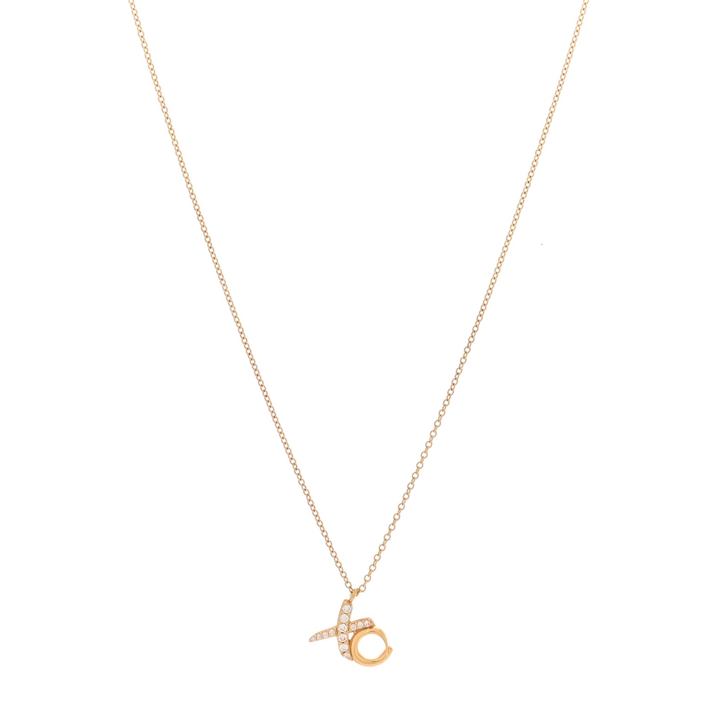 18K Yellow Gold Diamond Paloma Picasso Love & Kisses Pendant Necklace