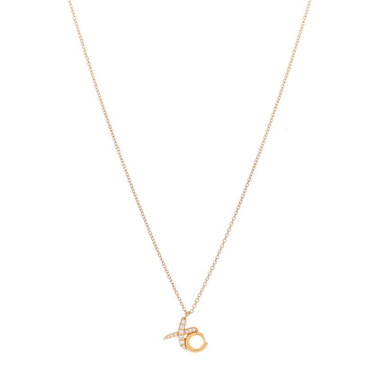Tiffany 18K Yellow Gold Diamond Paloma Picasso Love & Kisses Pendant Necklace 1 of 6