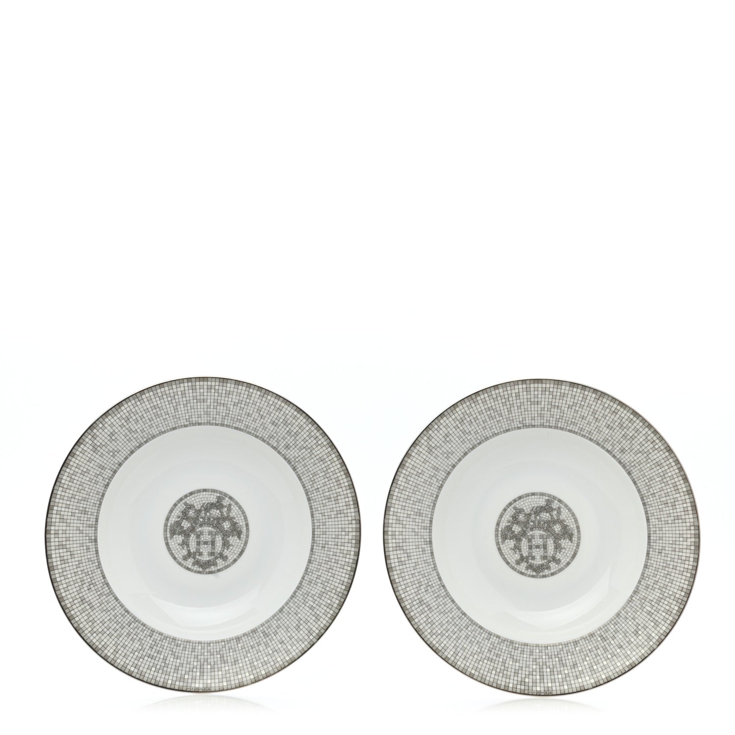 Porcelain Mosaique Au 24 Platine Soup Bowl Set of 2
