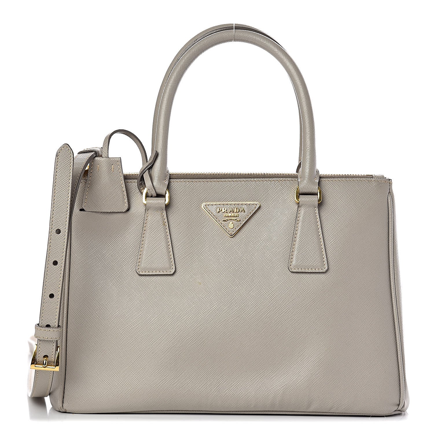 Prada Saffiano Small Galleria Double Zip Tote Pomice 1 of 16