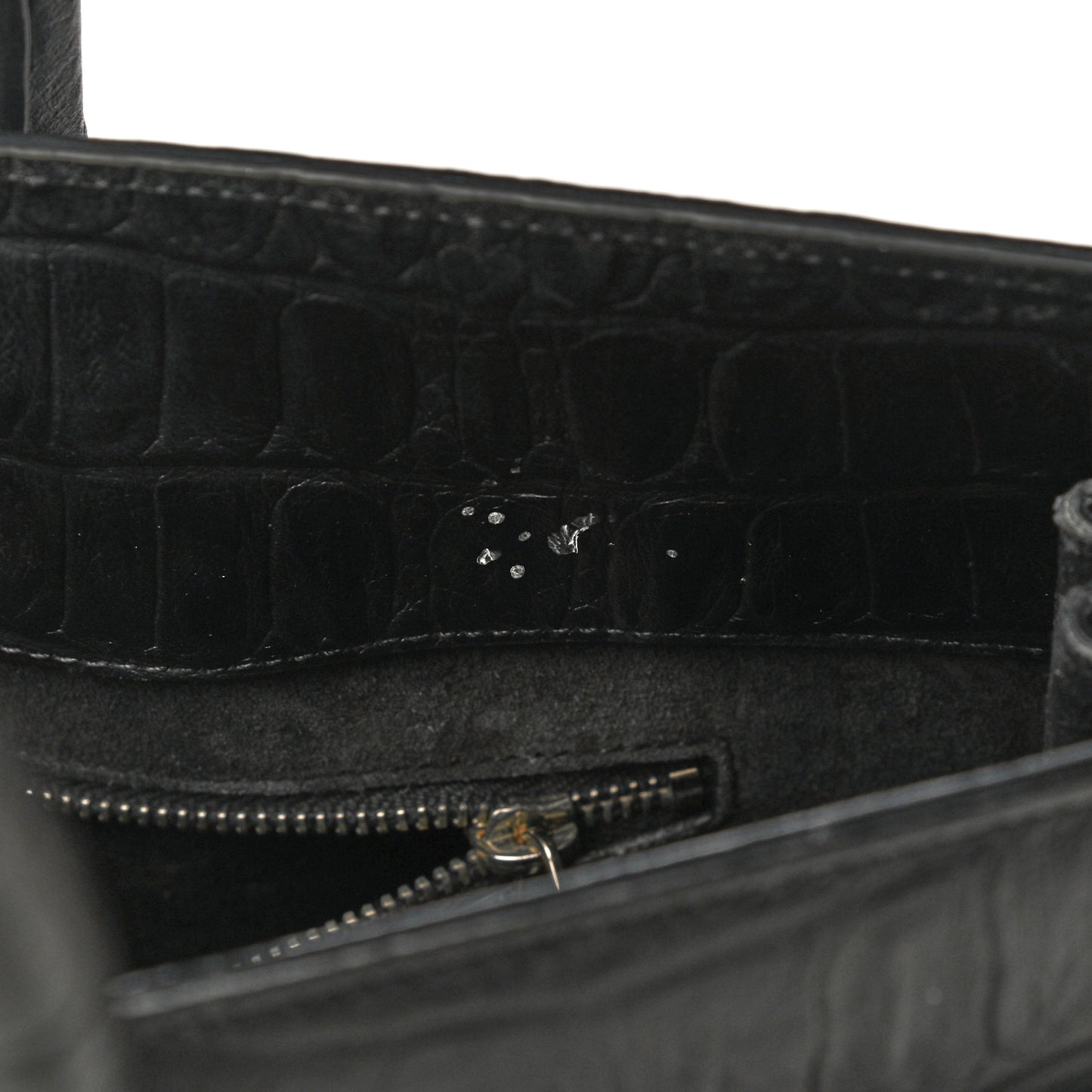 Calfskin Crocodile Embossed Large Sac De Jour Carryall Black