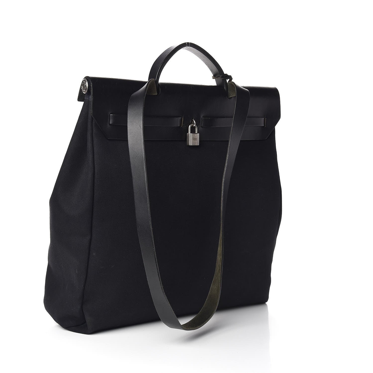 Hermes Toile Vache Calfskin Herbag 40 GM Bleu Marine 3 of 11