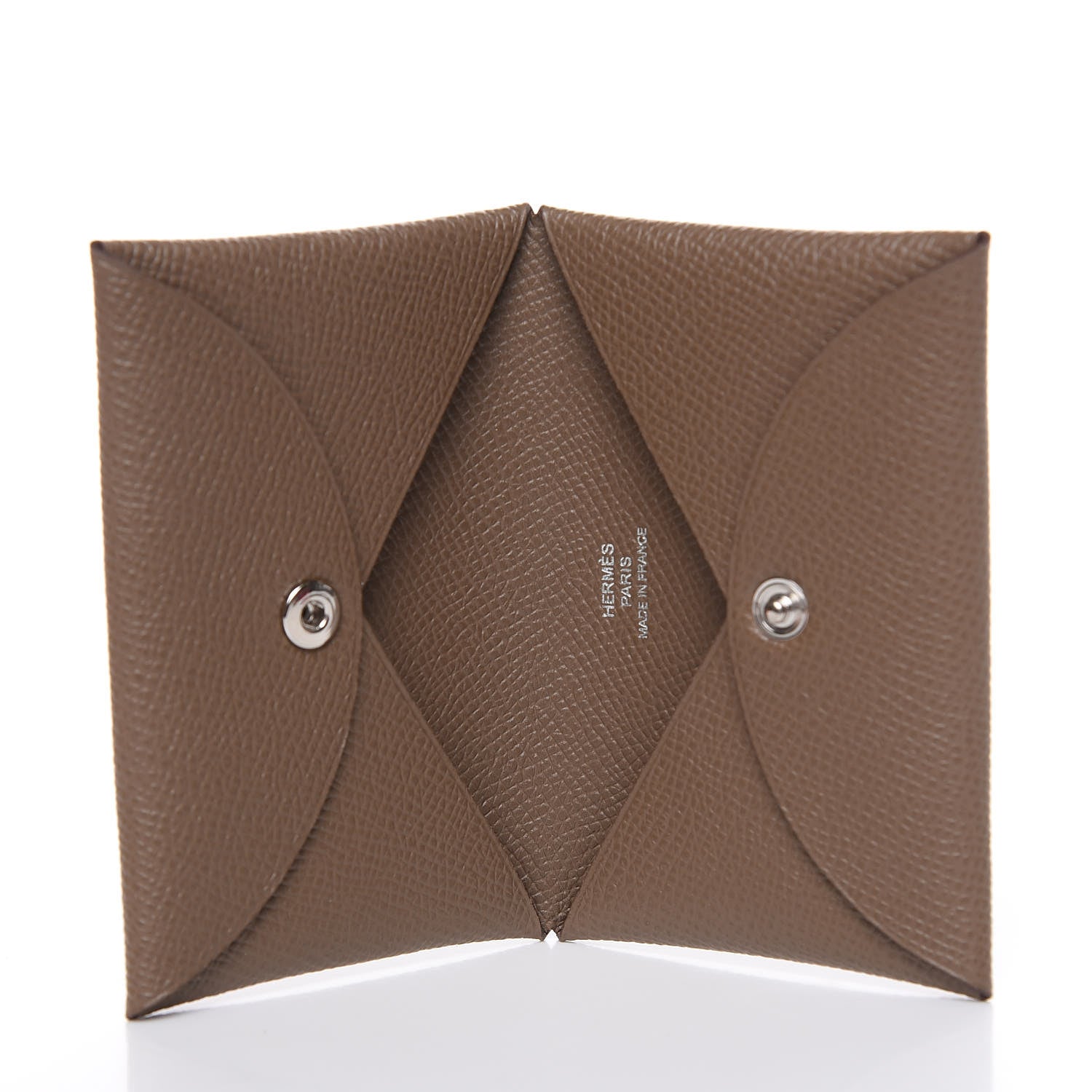 Hermes Epsom Calvi Card Case Etoupe 5 of 8