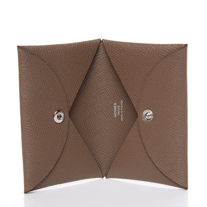 Hermes Epsom Calvi Card Case Etoupe 5 of 8