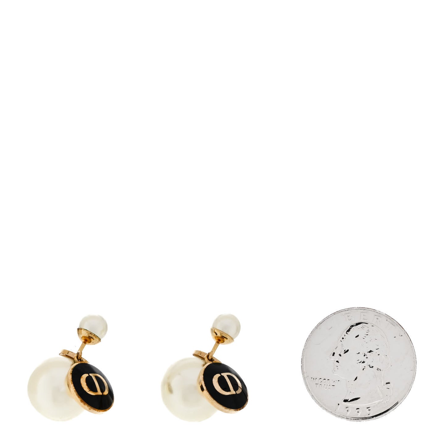 Pearl Logo Tribal Earrings Gold Black