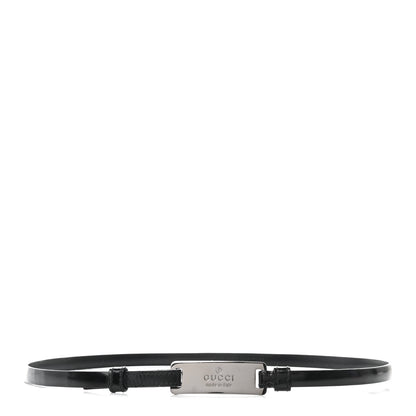 Gucci Calfskin Logo Plate Belt 70 28 Black 1 of 4