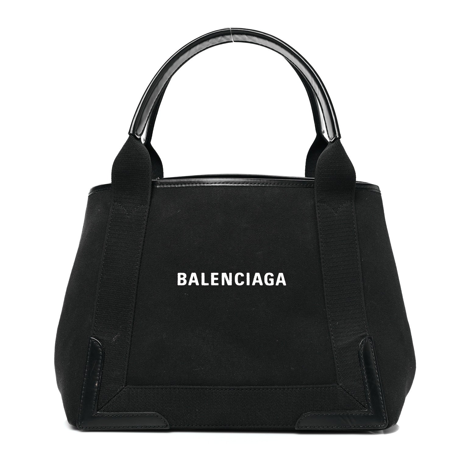 Balenciaga Cotton Canvas Calfskin S Navy Cabas Black 3 of 11