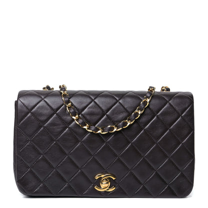 Chanel Lambskin Quilted Small Single Flap Bag Dark Brown 1 of 5