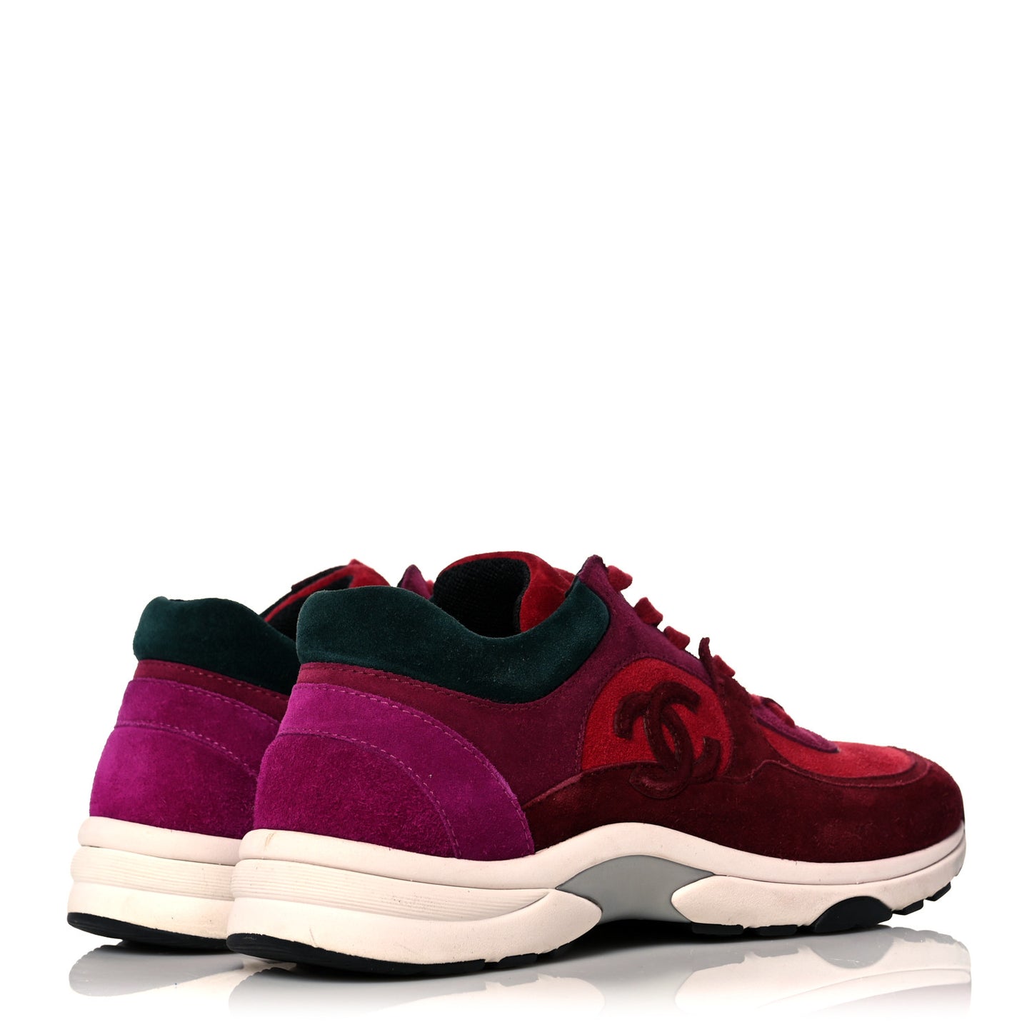 Suede Calfskin CC Sneakers 37 Burgundy Red