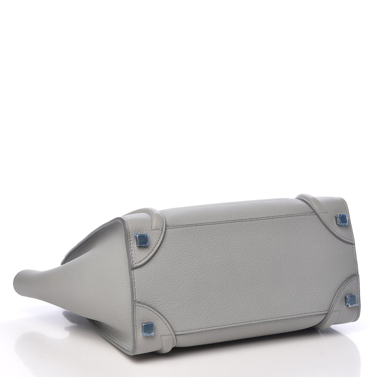 Drummed Calfskin Micro Luggage Pearl Blue