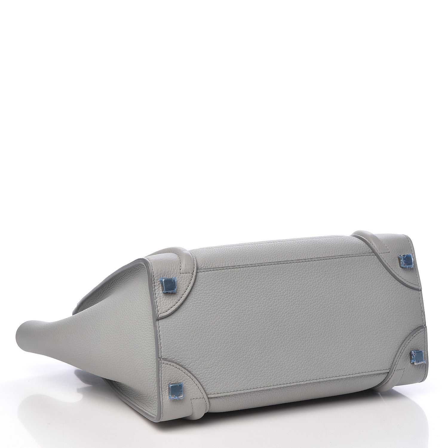 Celine Drummed Calfskin Micro Luggage Pearl Blue 4 of 10