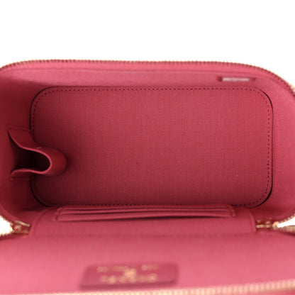 Chanel Lambskin Quilted Small Top Handle Vanity Case With Chain Dark Pink 5 of 11