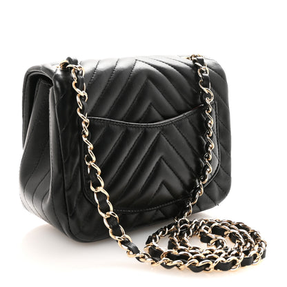 Chanel Lambskin Chevron Quilted Mini Square Flap Black 3 of 11