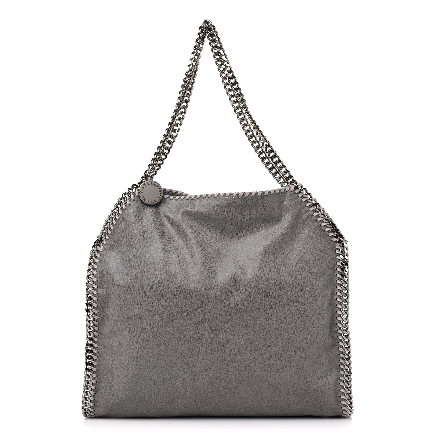 STELLA MCCARTNEY Shaggy Deer Mini Falabella Fold Over Tote Light Grey