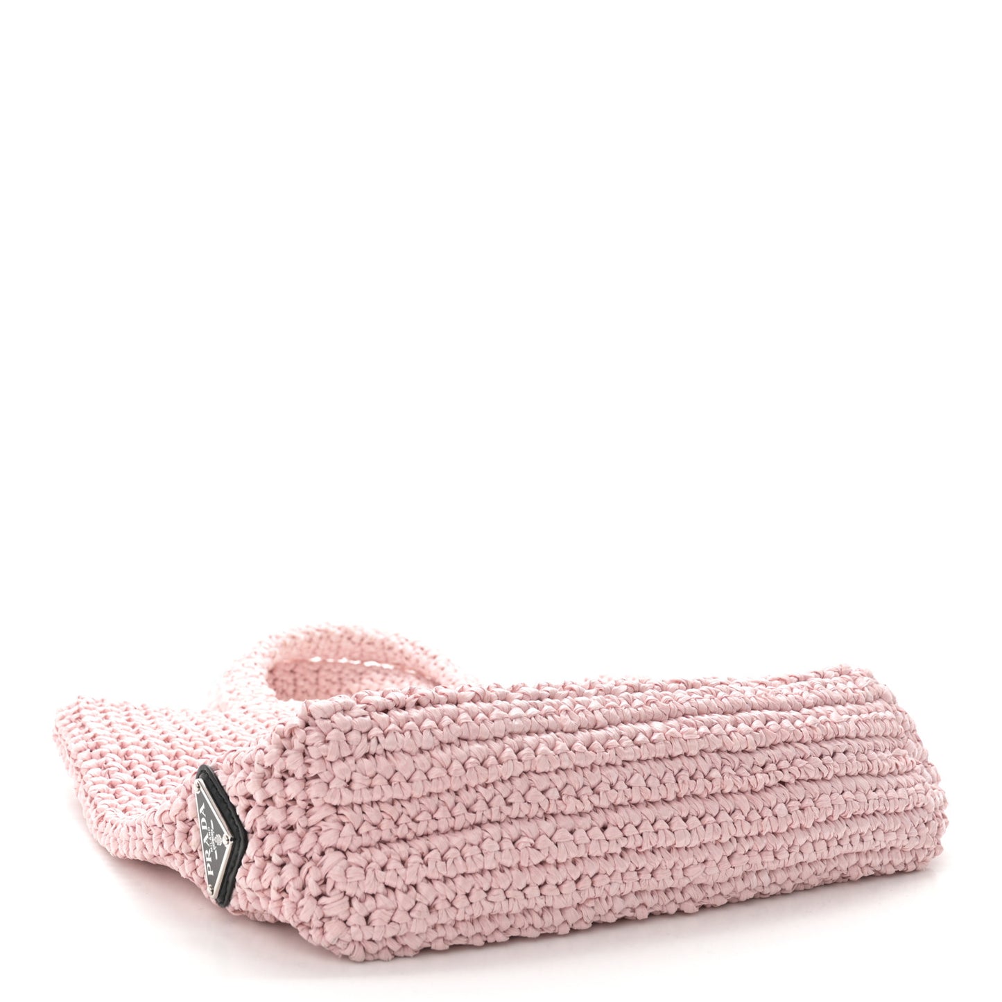 Yarn Raffia Effect Crochet Small Logo Tote Alabastro