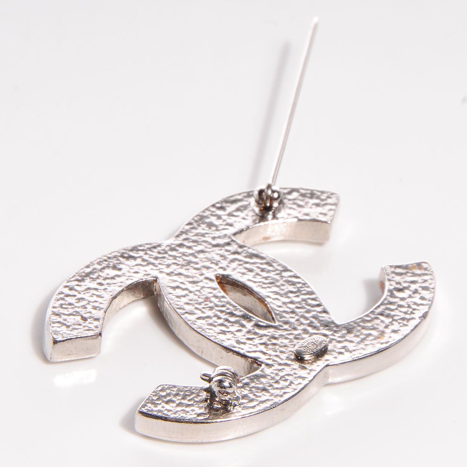 Chanel Baguette Crystal CC Brooch Silver 5 of 6