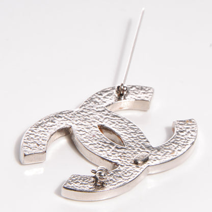 Chanel Baguette Crystal CC Brooch Silver 5 of 6