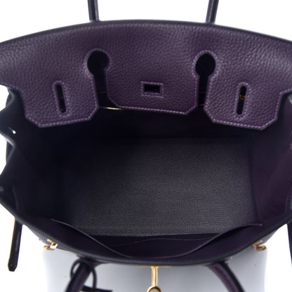 Hermes Taurillon Clemence Birkin 30 Raisin 13 of 39