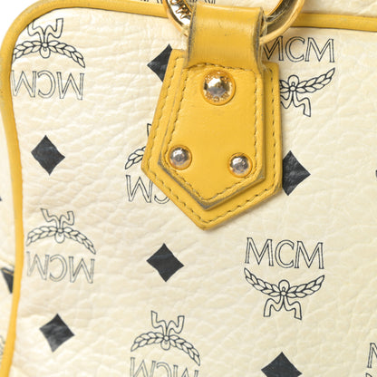 MCM Visetos Satchel White Yellow 16 of 20