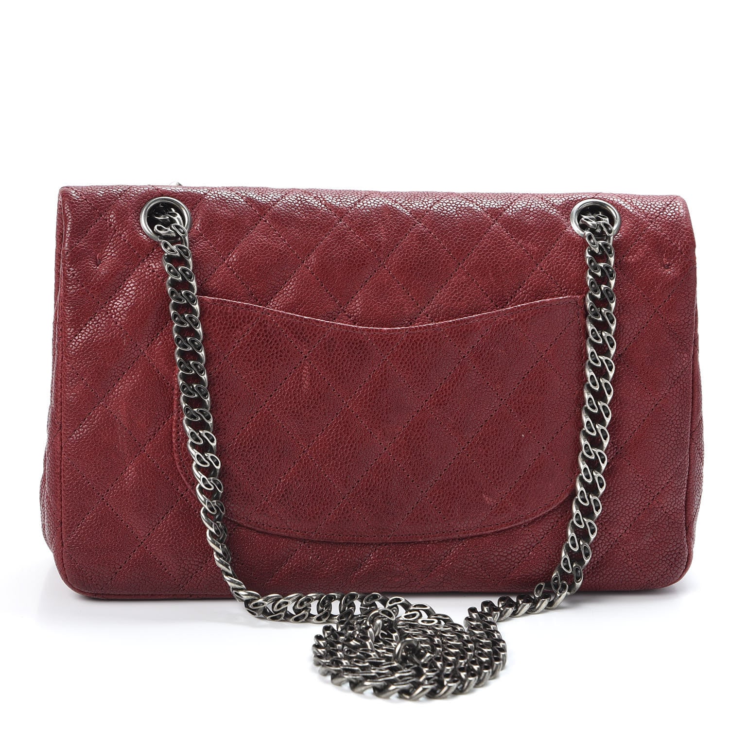 Chanel Washed Caviar Quilted 2.55 Reissue 225 Bijoux Chain Flap Red 2 of 9