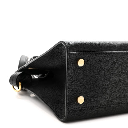 Burberry Grainy Calfskin Nova Check Mini Cotswolds Tote Black 8 of 9