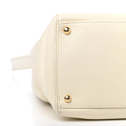 Chanel Calfskin Cerf Executive Shopper Tote White 9 of 22