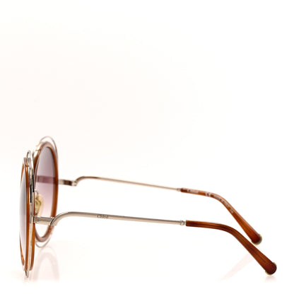 Chloe Metal Acetate Oversized Round Carlina Sunglasses CE120S Gold Blonde Havana 3 of 6