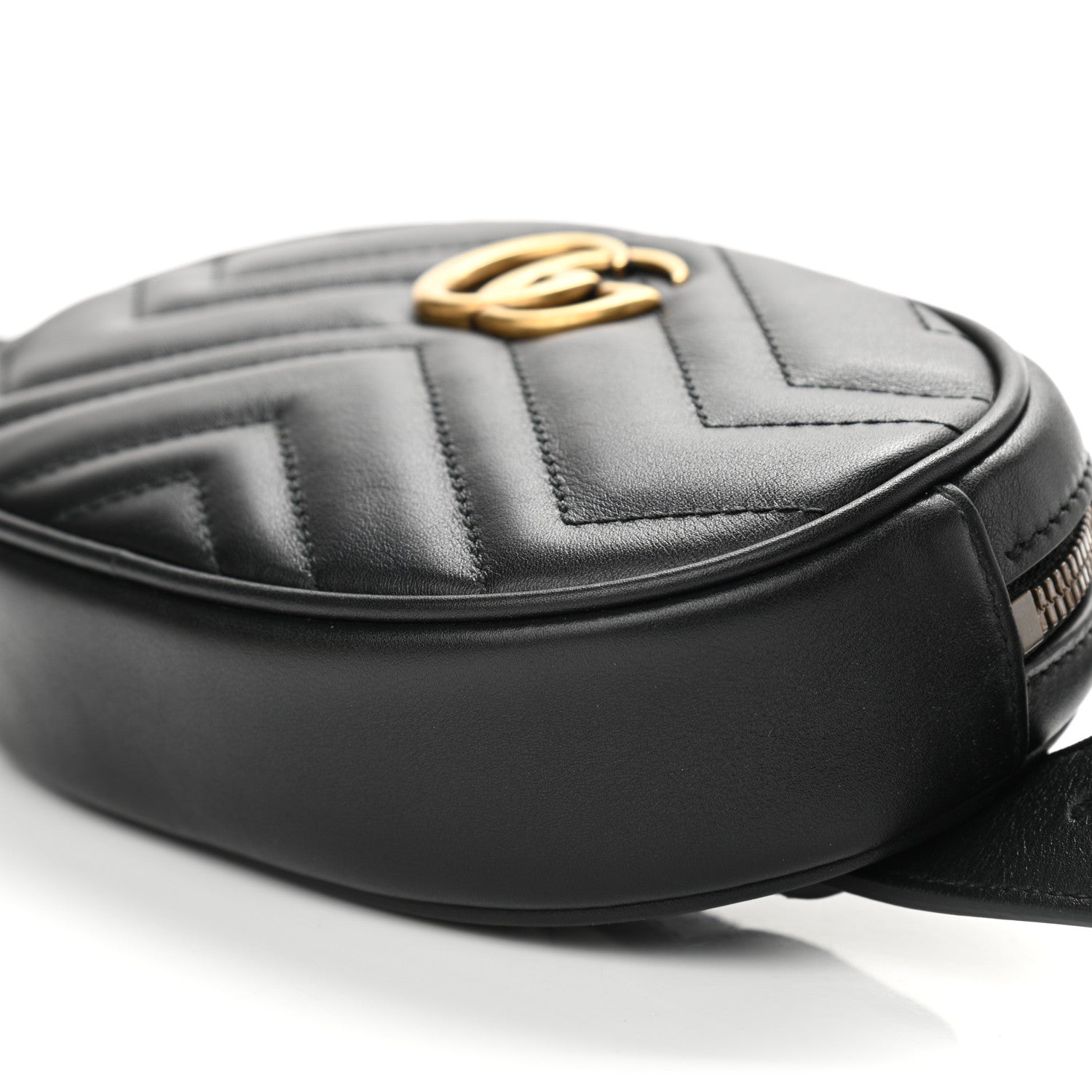 Gucci Calfskin Matelasse GG Marmont Belt Bag 85 34 Black 10 of 10