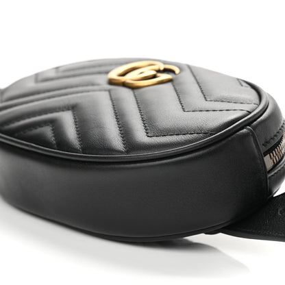 Gucci Calfskin Matelasse GG Marmont Belt Bag 85 34 Black 10 of 10