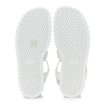 Hermes Calfskin Womens Everest Sandals 38 White 6 of 11