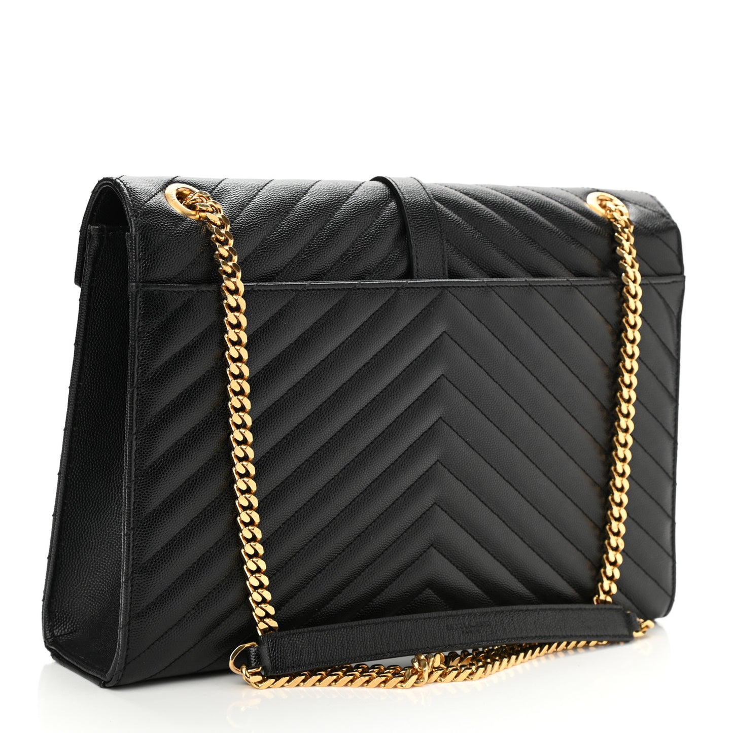 Grain De Poudre Matelasse Chevron Large Monogram Satchel Black